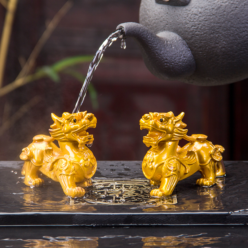 Pet furnishing articles discoloration tea tray tea sets of kirin Pet accessories creative boutique play kung fu tea tea accessories