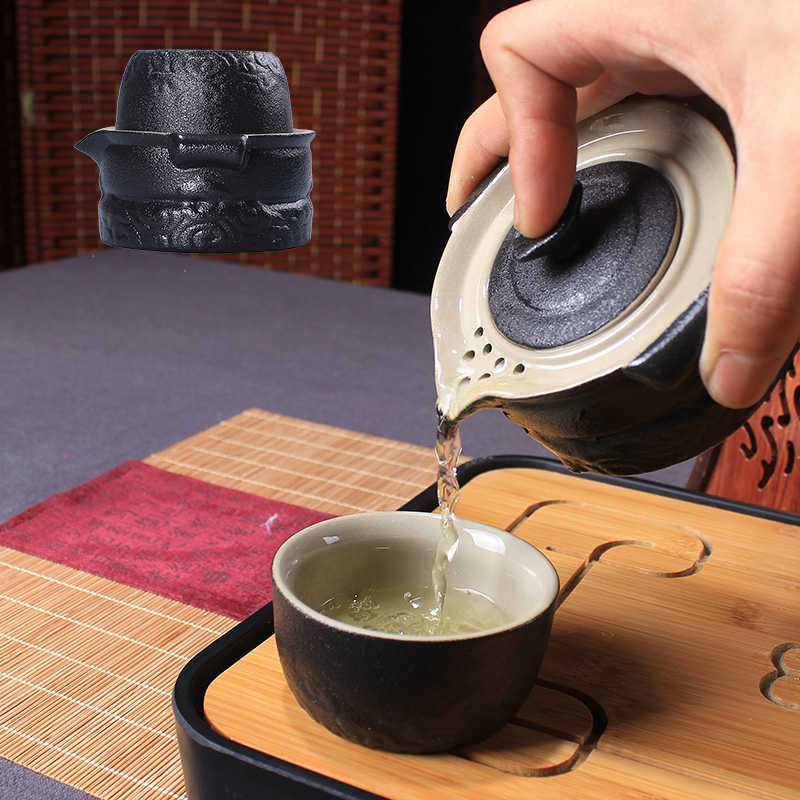 Portable ceramic crack cup travel single is suing household contracted a pot of tea sets tea pot kung fu