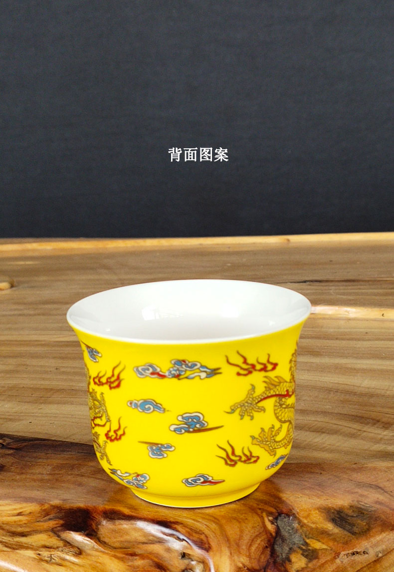 Love heart green dragon household ceramic tea cups white porcelain lamp that kung fu master single cup tea bowl sample tea cup cup