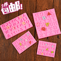 2 pieces of English alphanumeric silicone mold turning sugar chocolate mold drip mold clay mold