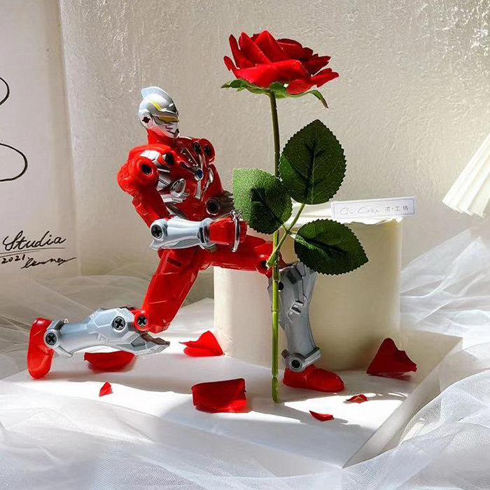 Cartoon Net Red Baking Cake Decoration Swing Accessories Hero Superhuman Deformation Ote Manga Cake Dessert Table Decoration Pendulum