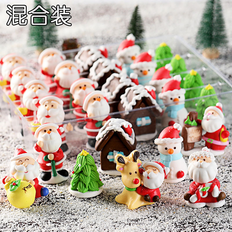 Free Shipping Christmas Cake Decoration Ornaments Fondant Christmas Tree Santa Claus Sugar Figurines Cake Decoration