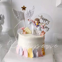 Cake decoration ins wind ornaments unicorn Wishing Star Girl birthday party cartoon cute dessert table dress