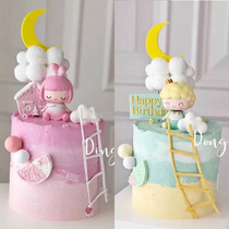 Creative fairy tale cute little Prince little Princess shaking head pendulum Flash movie bow knot round card hb plug-in