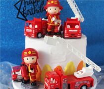 Fireman cake decoration ornaments fire extinguisher water gun firefighter birthday cake decoration decoration decoration
