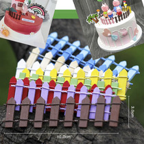 Bake cake decoration ornaments wooden small fence onlookers piggy dinosaur scene fence mini fence ornaments