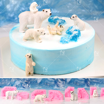 Polar Bear Chocolate Mold Penguin Iceberg Silicone Mold Capsized Icing Ice Chic Edge Scene Decorate Silicone Mold