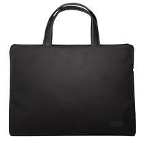 Deli briefcase universal office document bag storage zipper portable document bag large capacity womens polyester fabric PU handle mens business meeting computer bag information bag 63752