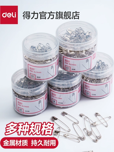 Металлическая скрепка для бумаг Deli ts400, большая емкость для офиса, утолщенная гальваническая поверхность, скрепка для бумаг, цветная скрепка для бумаг, студенческие канцелярские принадлежности ручной работы, цветная I-образная комбинация булавок для ногтей, три иглы и один гвоздь