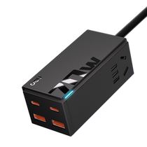 Deli 2024 upgraded plug-in board 70W gallium nitride fast charging plug-in socket usb plug-in board