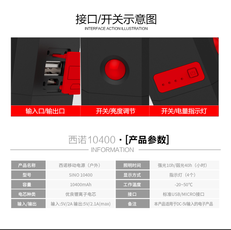 Casino Universal Mobile điện thoại sạc Po đèn pin chống thấm nước công suất lớn đa chức năng cầm tay nhanh sạc nguồn Trên 10000 mA nhà chiếu sáng ngoài trời tầm xa đèn LED siêu sáng - Ngân hàng điện thoại di động cục sạc dự phòng 10000mah
