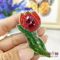 Tulip * brooch brooch millet bead embroidery material bag handmade diy fabric self-made decoration accessories