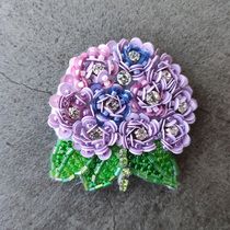 You and me romantic hydrangea * beaded brooch material bag