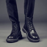 Martens, универсальная высокая обувь в английском стиле для мальчиков, ботинки, сапоги, в британском стиле, большой размер, из натуральной кожи