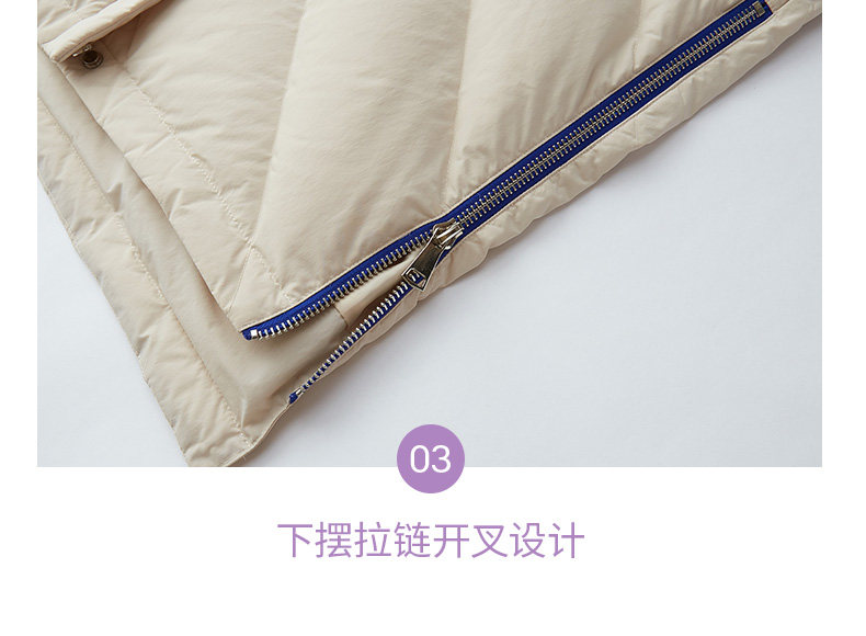 反季好价 冰洁 女士 貉毛大领 中长款羽绒服 图22