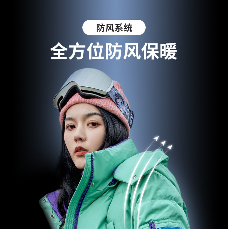 冰洁 女款 工装风连帽羽绒服 90鸭绒 充绒量173g 图3