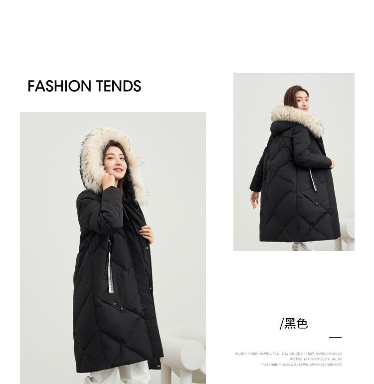 冰洁 女式中长款貉子毛领羽绒服 天猫优惠券折后￥199包邮（￥699-500） 4色可选