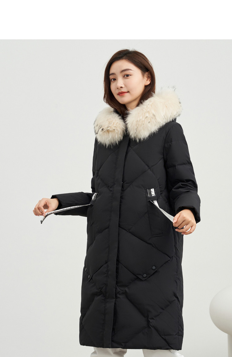 冰洁 女式中长款貉子毛领羽绒服 天猫优惠券折后￥199包邮（￥699-500） 4色可选