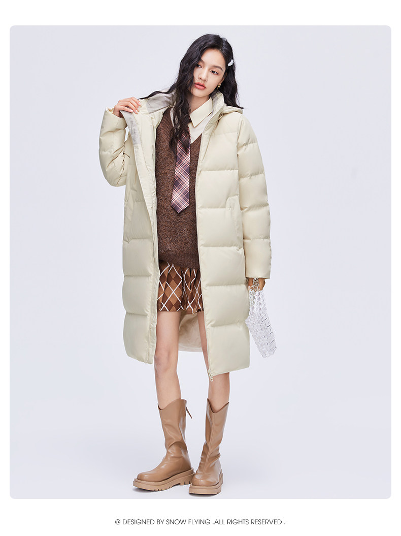 雪中飞 女士 中长款羽绒服 图14