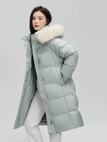 Демисезонный длинный утепленный удерживающий тепло свежий милый пуховик, средней длины