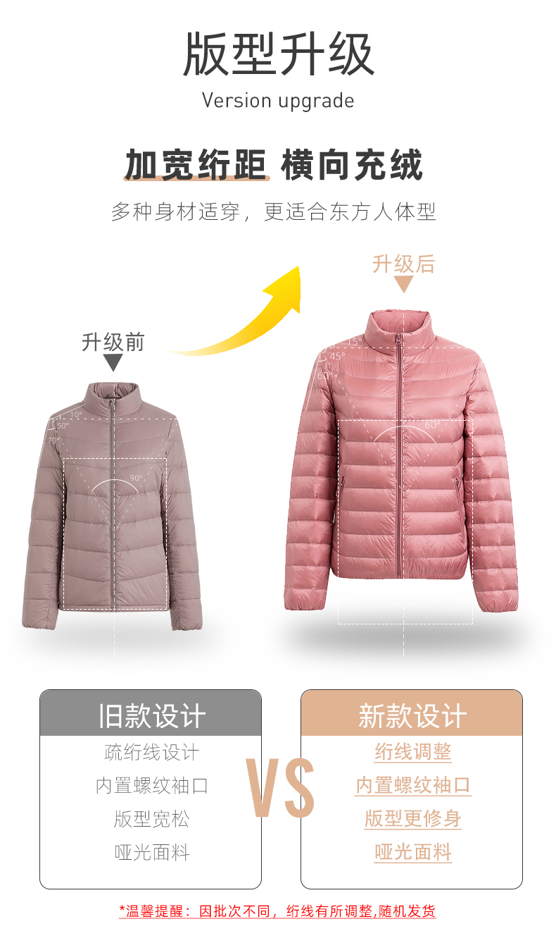 雪中飞 女款 轻型时尚立领羽绒服 图4