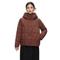 Flying in the Snow 2024 Autumn and Winter New Womens Short Hooded Down Jacket Mothers Style Simple Fashion Solid Color Warm and Warm