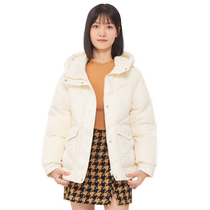 Snow medium flying 2023 autumn and winter new ladies short Lidont even cap down clothes little scents sweet and gentle and casual beige warm