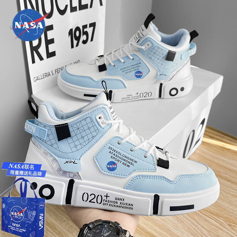Nasa Co-Branded Shoes Men's Sneakers Autumn New Couple High-Top Casual Shoes Skate Shoes Women's Shoes Student Running Shoes Trendy