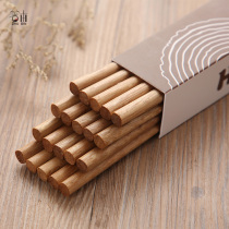 Chopsticks household solid wood non-lacquered wax-free high-grade bamboo chopsticks anti-mildew resistant high temperature Home natural raw wood 10 pairs