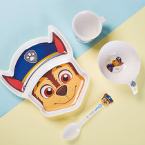 Childrens score plate Wang Wang team anti-fall separation breakfast plate set childrens plate cute cartoon childrens rice plate