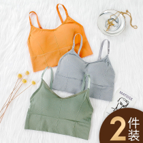 Beautiful back bra sling net red burst style bandeau underwear female student high school girl sling chest-wrapped gathered small vest