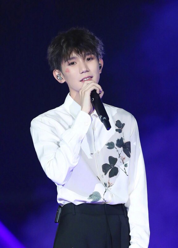 Wang Yuan Guangzhou Concert Same Style Chinese Ink Painting Print White Shirt Trendy Brand Long-Sleeve Shirt