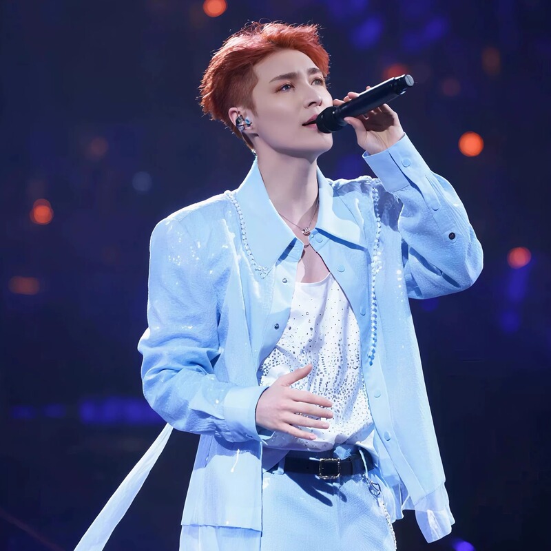 Zhang Yixing Celebrity-Style Blue Sequin Jacket Men's Performance Outfit Banquet Stage High-End Exquisite Shirt Jacket Zhang Yixing Celebrity-Style Blue Sequin Jacket Men's Performance Outfit Banquet Stage High-End Exquisite Shirt Jacket