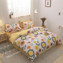 1 8 sets of cotton winter grinding four-piece set Bed single 1 4m double bed single quilt rice 5-piece set 200*230