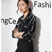 2021 Autumn New Korean Chiffon Blouse Long Sleeve Fashion Printed Vintage Design Nicholas Joker Base Shirt