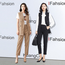 Waistcoat Two sets of women 2022 Summer new small suits Fashion Temperament Van Han Version Professional Suit Suit