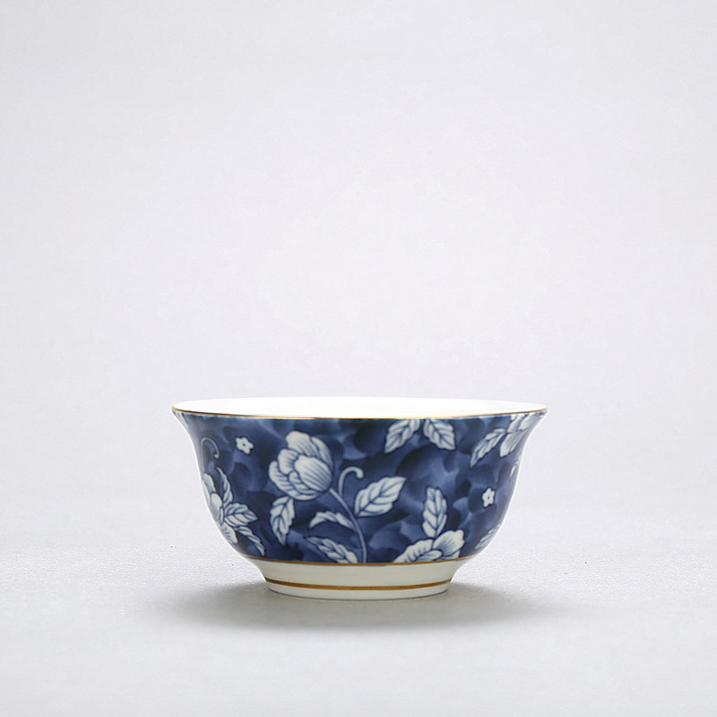 Green flower porcelain imitation antique sketching gold craftsmanship qigong tea with small tea cup ceramic tea cup tea and Pu'er red pickpocketing flower tea cup