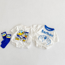 Baby one-piece clothes Summer thin Triangular Khays Short Sleeves Pure Cotton Summer Clothing New Clothes Men And Women Baby Bag Fart