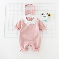 Baby One-piece Clothing Spring Autumn Female Baby Long Sleeve Cute Khaclothes Autumn Clothing Newborn Clothes Tennis Red Princess Climbing Clothing