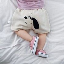 Baby open gear pants female baby big fart pants open crotch shorts summer thin outside wearing pure cotton male baby summer clothes