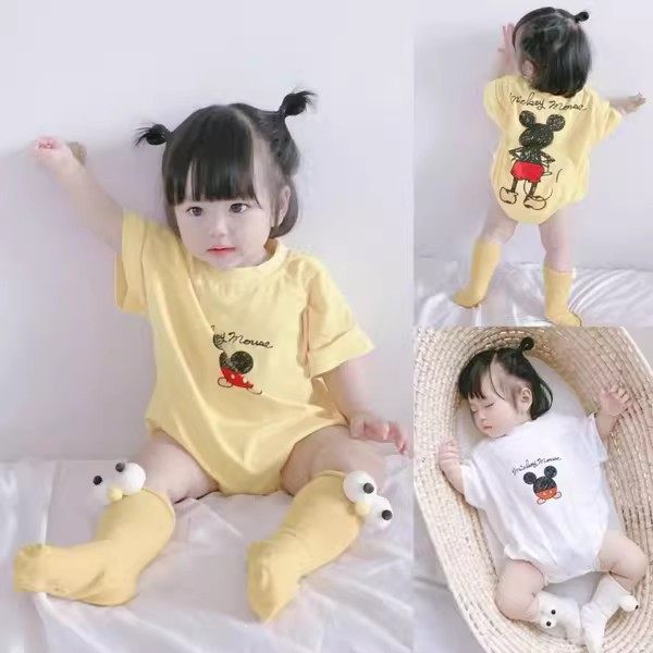Baby one-piece clothes Summer thin Triangle Khaclothes Short Sleeves Pure Cotton Summer Clothing Newborn Bag Fart Clothes Male And Female-Taobao