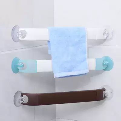 Japanese imported YAMADA bathroom telescopic towel rack corner corner wall corner non-perforated suction type towel hanging rod
