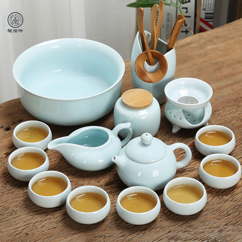 Whole set of Gongfu tea furniture sets minimalist home office Living room Japanese style Mini tea-making side to cover teapot tea cup lid bowl