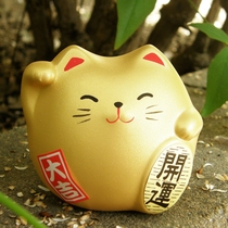 Japanese ornaments Clay home accessories Feng Shui lucky cat wishes to achieve wishes to achieve home ornaments
