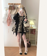 Вечерние платья *sleepingdoll自制* 暗之夜宴 提花复古抹胸鱼骨蝴蝶结连衣裙