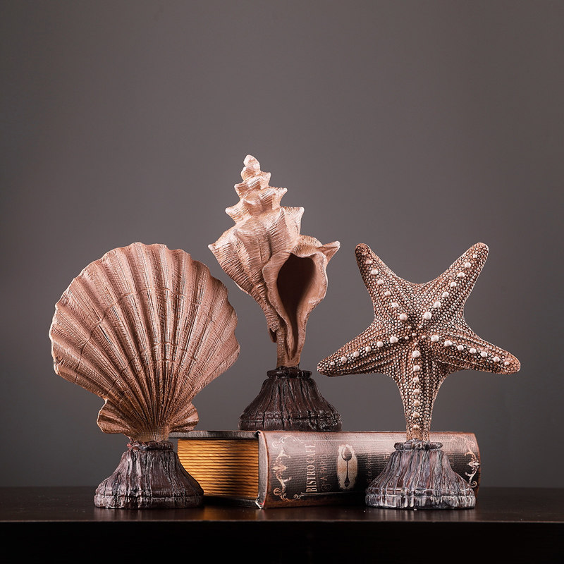 Nordic Style Shell Pendulum Pieces Home Ornament Retro Creative Living Room Coffee Dining Room Tabletop Craft Gift Pendulum Decoration