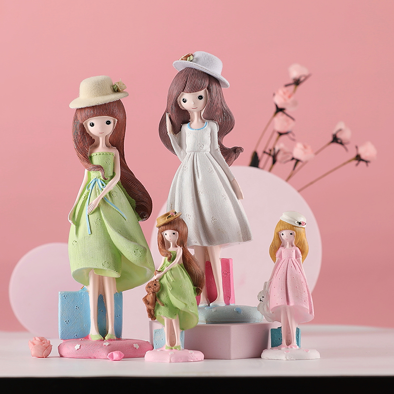 Cartoon flower fairy small ornaments home decoration crafts creative cute bedroom room girl home furnishings