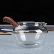 Brand hand heat resistant side of the kettle glass fair cup of pear solid wood thicker tea divider Large Japanese style