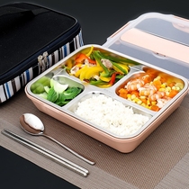 Brand Insulation Lunch Box Lunch Box Students with cover Korean canteen minimalist division 304 Stainless Steel Adult Meal Kit