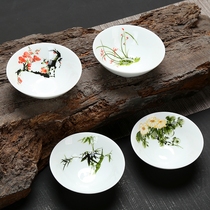 Kung Fu tea cup Ceramic tea cup Jingdezhen blue and white porcelain hat cup Master cup Puer tea cup Black tea